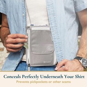 RFID Neck Wallet Passport Holder